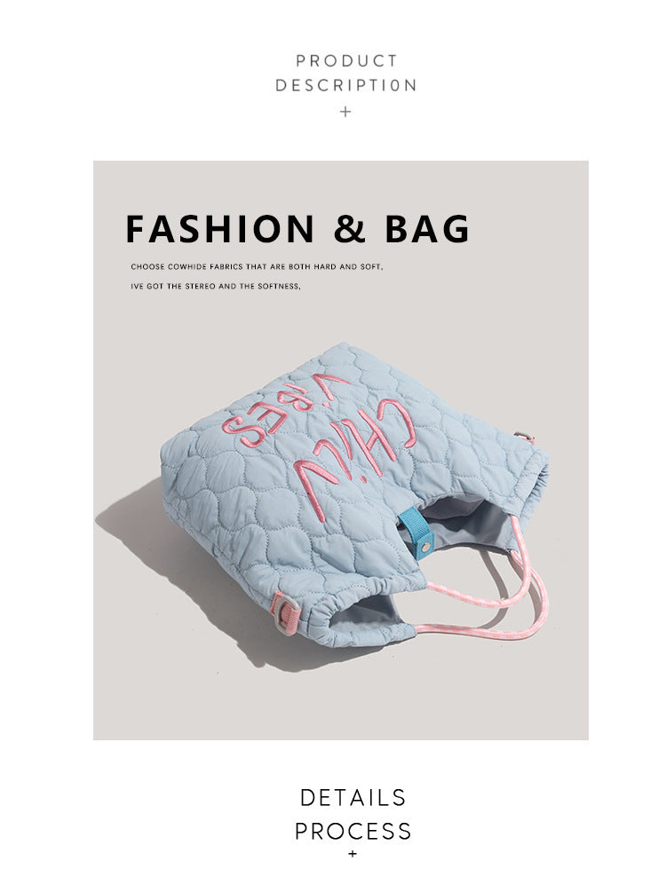 Dopamine Bag Free shipping Tattoo CDIWRI & KARI official genuine Korean style large capacity tote dopamine letter embroidered messenger handbag