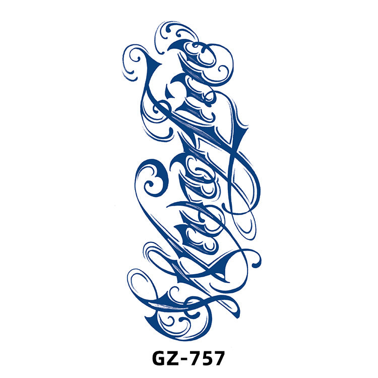 Free shipping Tattoo Cross-Border Herbal Semi-Permanent Tattoo Sticker Men's and Women's Waterproof Sweat-Proof Juice Half Sleeve Real-Proof Tattoo Letter Sticker Tattoo