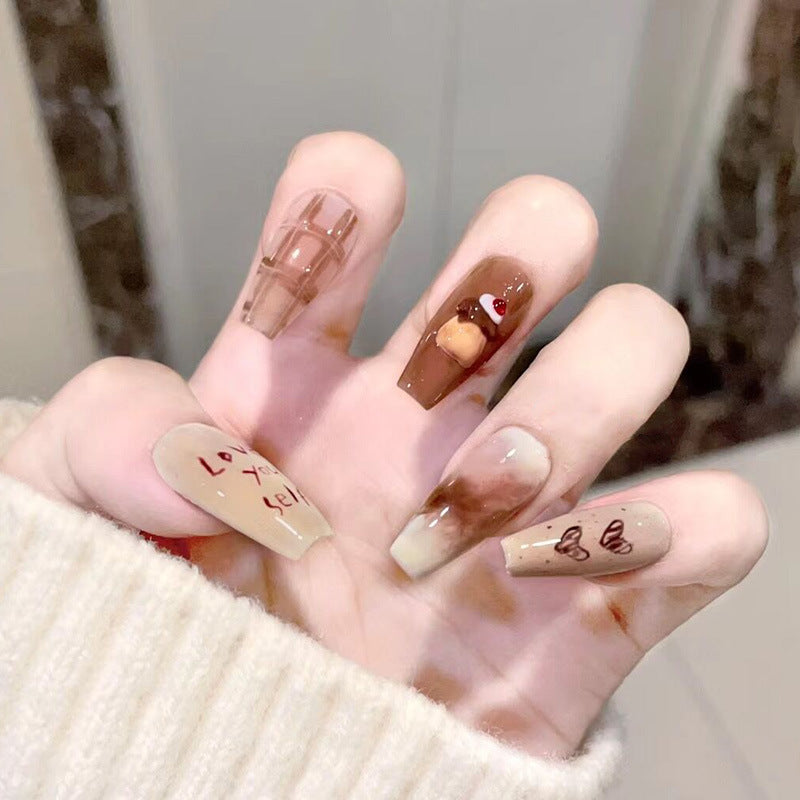 松塔布丁穿戴甲秋冬指甲贴片长款美甲片新款假指甲美甲贴片成品甲