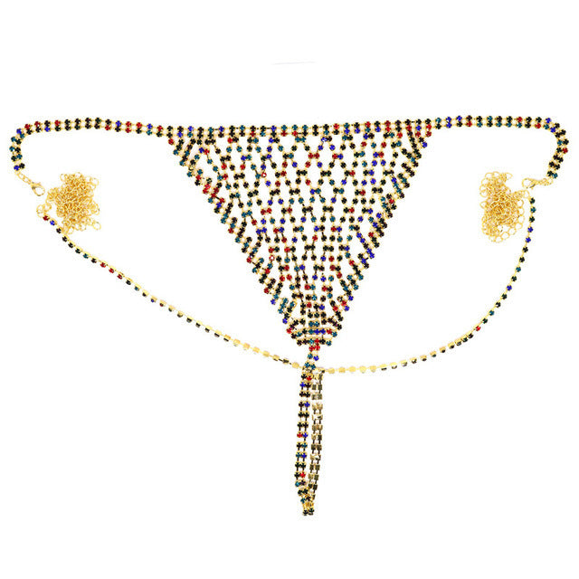 Fashion jewelry Europe and the United States cross-border explosions body chain exaggerated rhinestone bikini chest chain underwear sexy nightclub style body chain