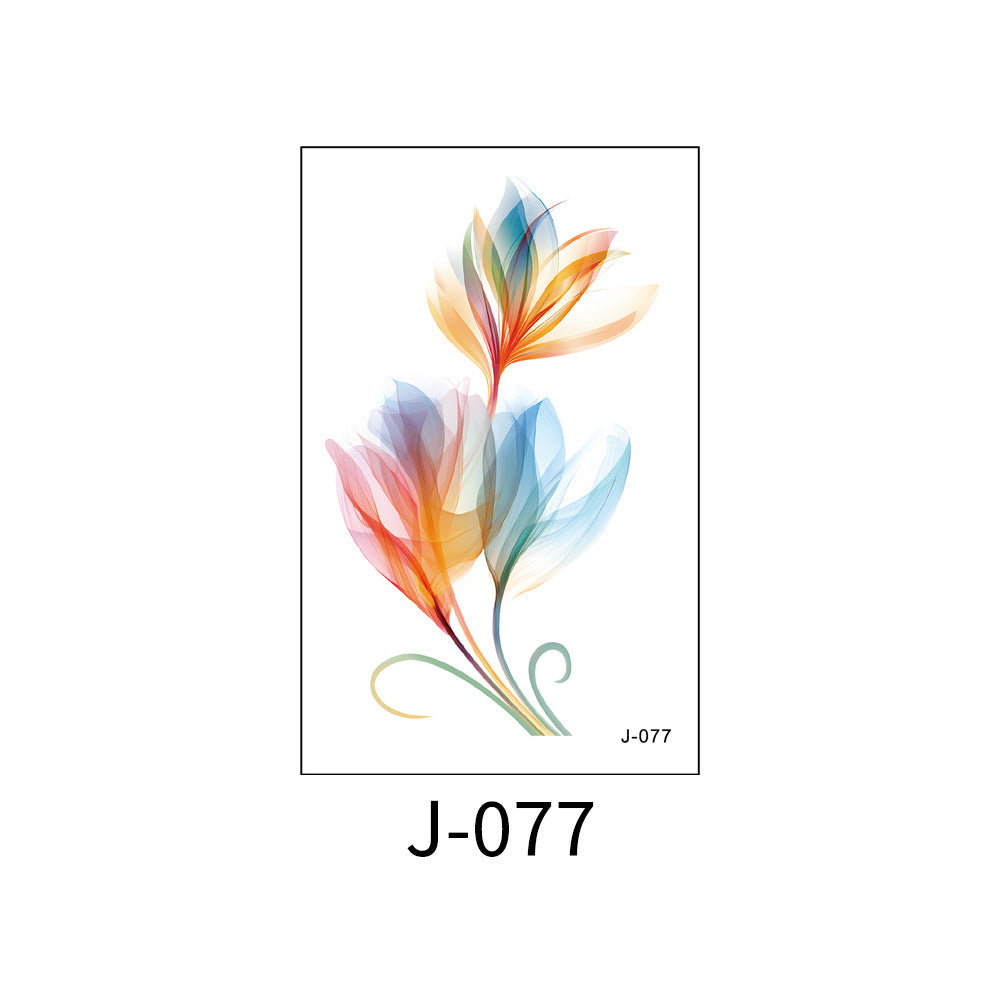 Free shipping Tattoo Colorful Flower Tattoo Sticker Disposable Waterproof Hand Back Clavicle Chest European and American Scar Covering Fresh Tattoo Sticker Paper