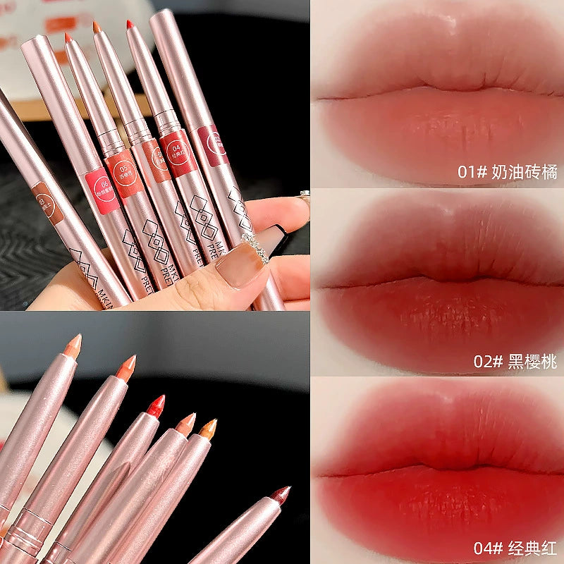 MK旋转口红唇线笔口红笔防水持久哑光女勾线唇笔彩妆小批量网红款