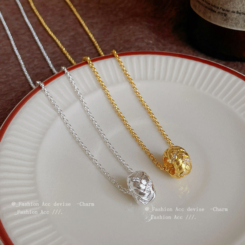 锆石圆形几何吊坠项链小众简约冷淡风毛衣链高级感百搭饰品批发女