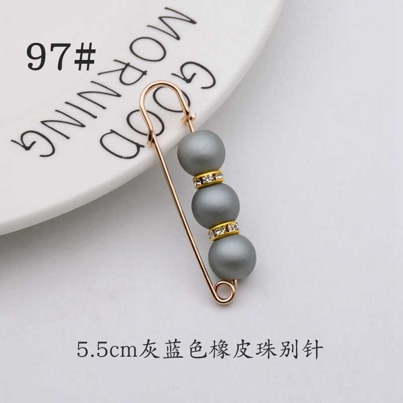 配饰胸针防走光珍珠胸针 女一字高档胸花别针蝴蝶插针丝巾扣 裙口收腰神器