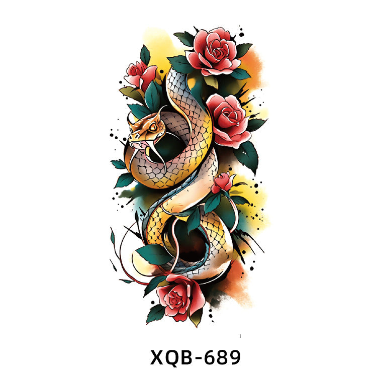 Free shipping Tattoo New Small Full Arm Animal Tiger Half Sleeve Tattoo Sticker Waterproof Sweatproof Men's and Women's Flower Arm Tattoo Sticker Paper Factory Wholesale