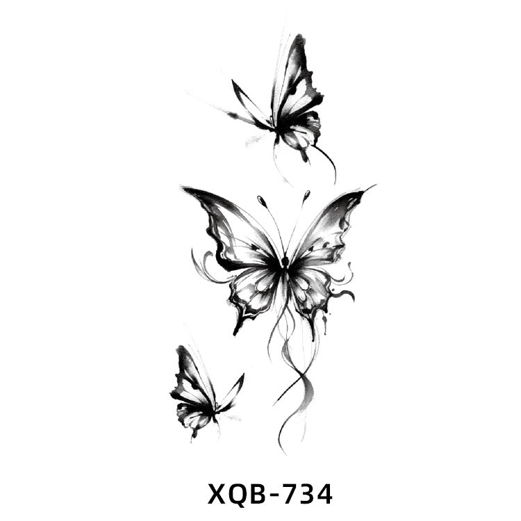 Free shipping Tattoo In Stock Wholesale Small Full Arm Tattoo Sticker Waterproof Sweatproof Tiger Animal Flower Men and Women Black and White, Colored Tattoo Sticker Paper