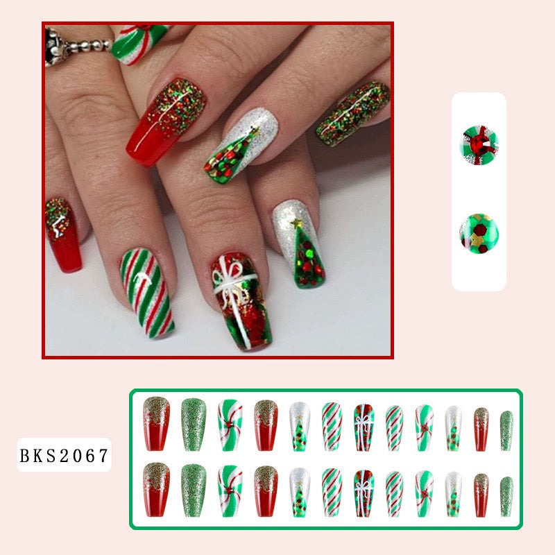 (Hand made nail) Kardashian, European and American Spicy Girl, Little Red Book, Dark Super Long, Internet Celebrity Cross border Nail Art, Detachable and Reusable Nail
