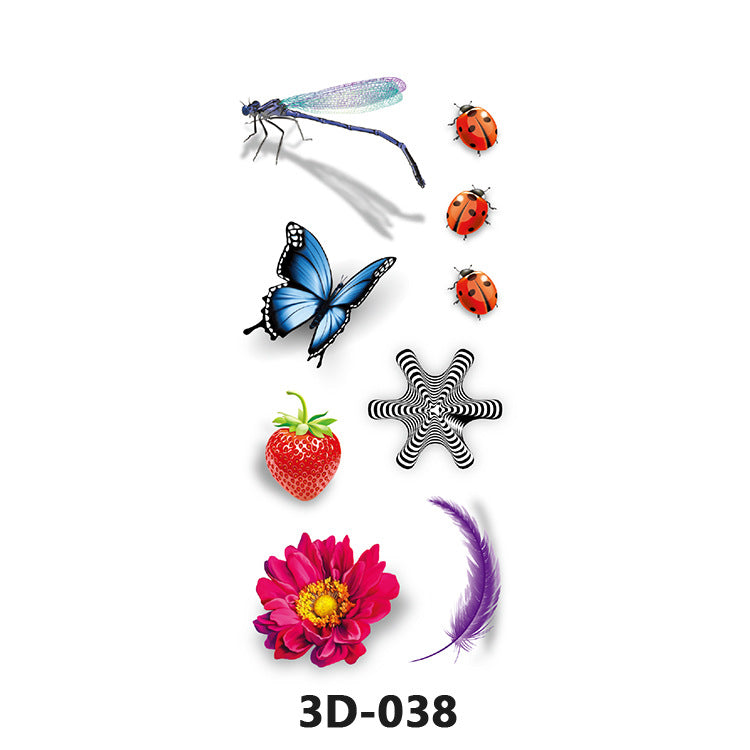 Free shipping Tattoo In Stock Wholesale 3D Butterfly Waterproof Sweatproof Female Stereo Emulational Creative Temporary Stickers Europe and America Cross Border Butterfly Tattoo Sticker
