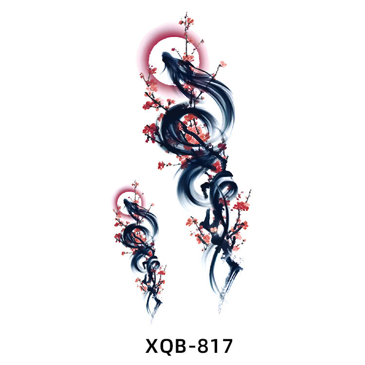 Free shipping Tattoo New Flower Arm Tattoo Sticker Waterproof Men's and Women's Small Arm Tattoo Tattoo Black and White Animal Tattoo Sticker Paper Factory Wholesale