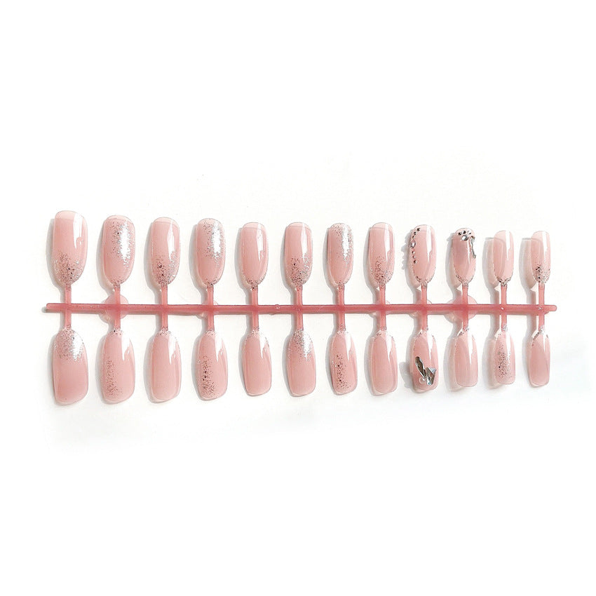 Fashion  nail Wear Armor Nail Stickers Nail Patch Fake Nails Detachable Rhinestone Long Nail Tip Nail Sticker X12