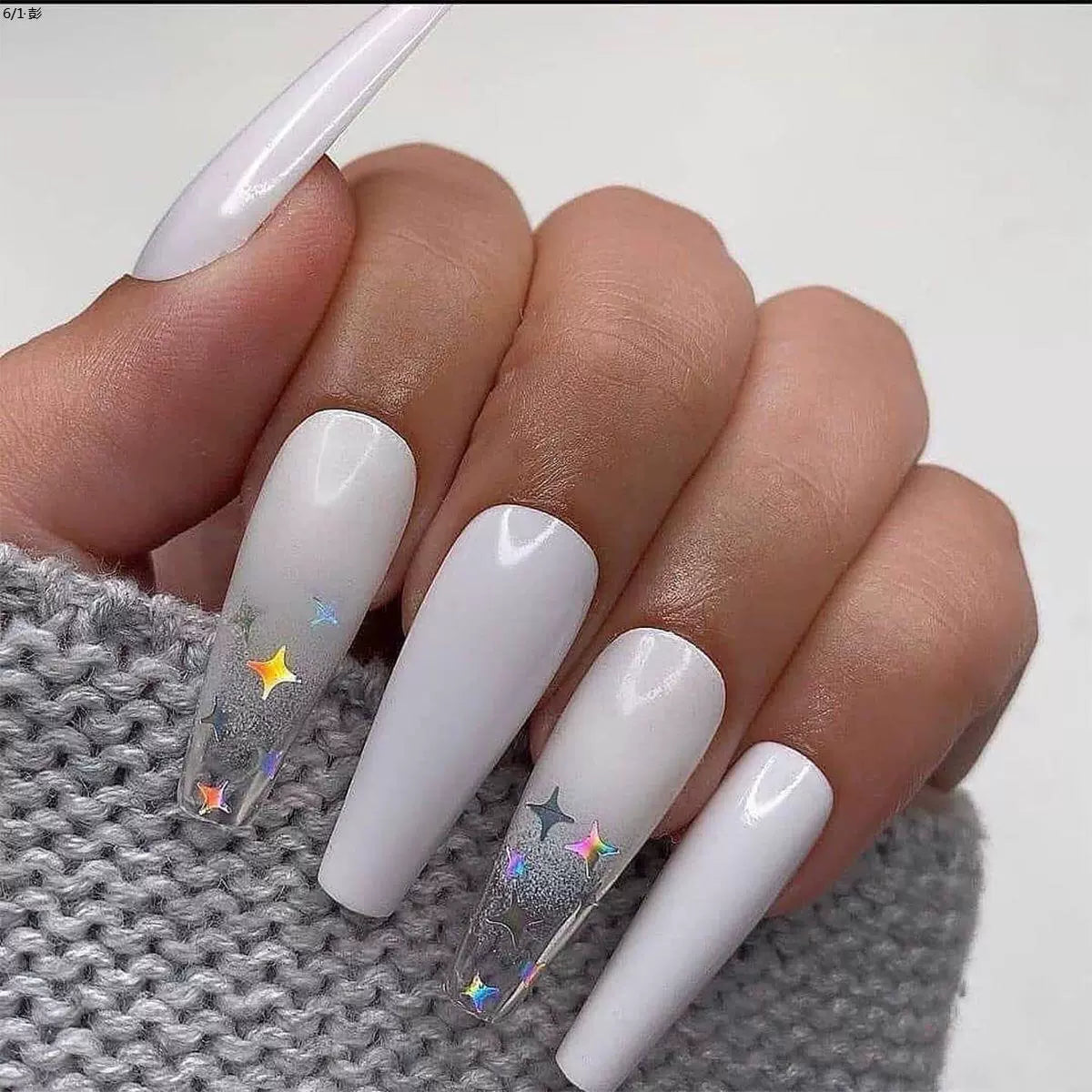 (Hand made nail) European and American style ballet long style nail patch fake nail product nail patch detachable and reusable for wearing nails