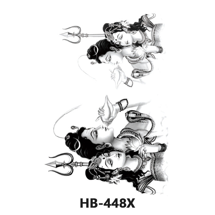 Free shipping Tattoo In Stock Cross-Border Factory Wholesale New Half Sleeve Tattoo Sticker Black Animal Skull Waterproof Tattoo Men and Women Tattoo