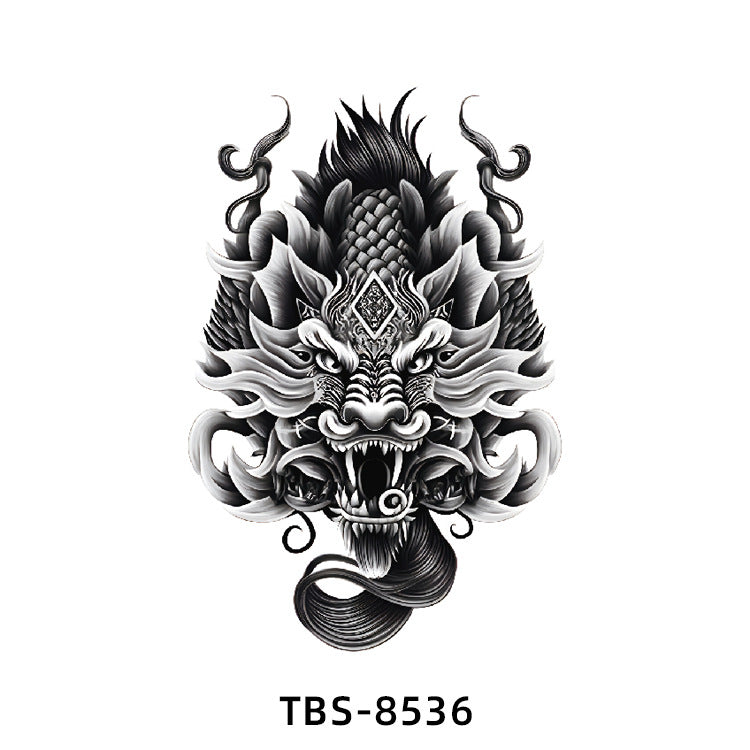 Free shipping Tattoo Small Full Arm Waterproof Tattoo Sticker Half Sleeve Arm Lion Animal Long-Lasting Cross-Border European and American Tattoo Sticker Paper Tattoo