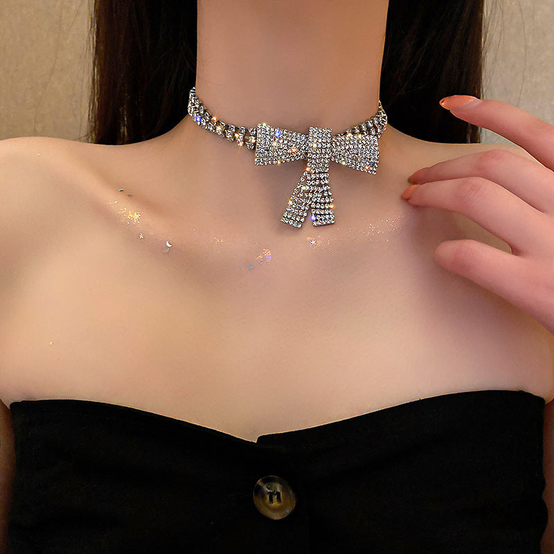 Diamond  jewelry Oval necklace Fashion high touch collarbone chain niche design high-cold-wind styl  necklaces