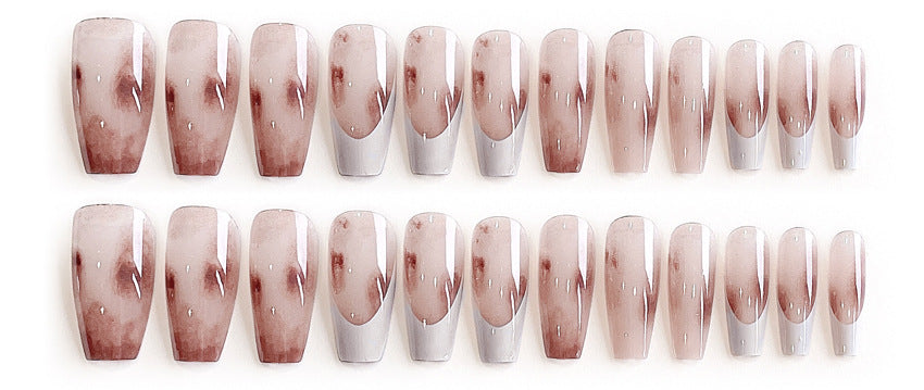 Fashion  nail European and American Simple White French Rendering Popular INS Style European Square Wear Armor Fake Nail Patch Wholesale A44