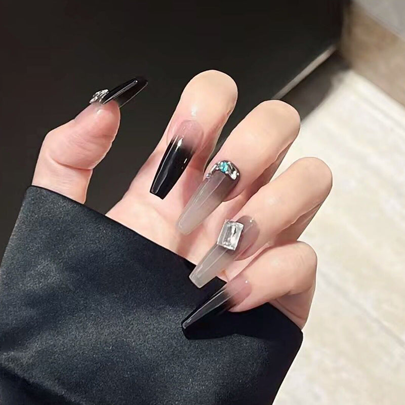 高级酷黑穿戴甲重工指甲贴片暗黑美甲片半手工假指甲小众美甲贴片