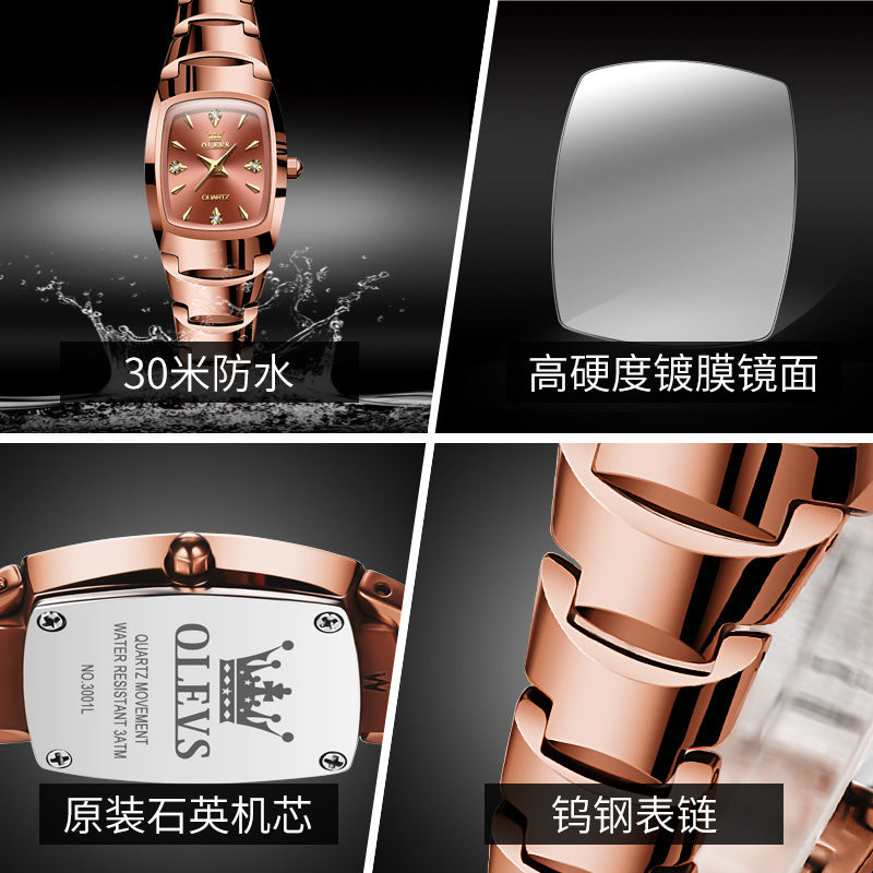 Women's fashion watch Oulishi brand new tungsten steel quartz watch women's watch fashion women's watch women's watch