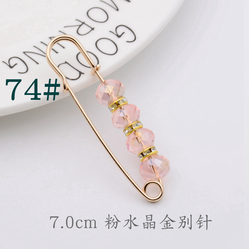 配饰胸针防走光珍珠胸针 女一字高档胸花别针蝴蝶插针丝巾扣 裙口收腰神器