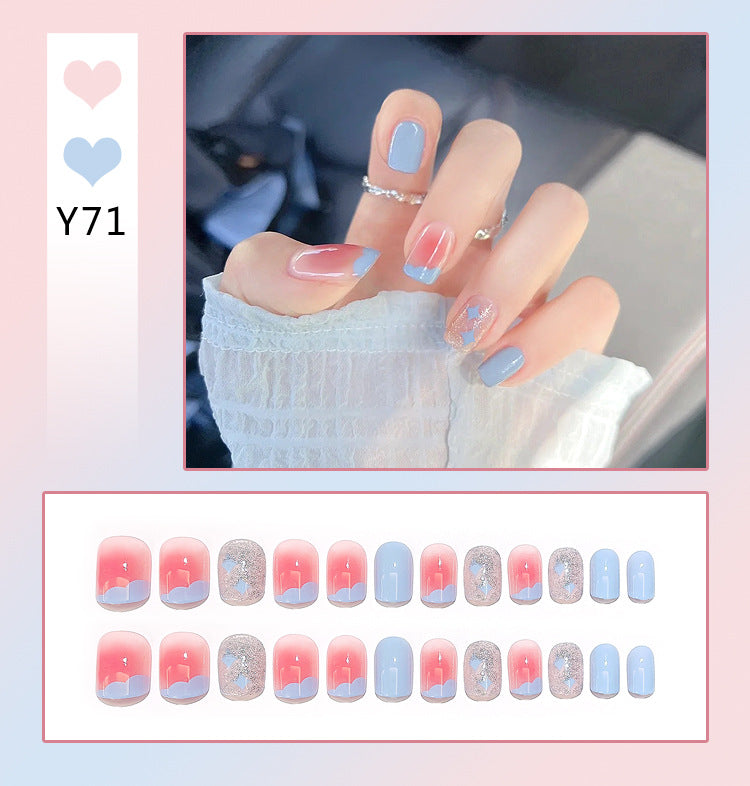 Fashion  nail Nail Stickers One Second Wearable Nail Sticker Wear Armor Nail Stickers Pure Desire Gradient Simple New Elegant