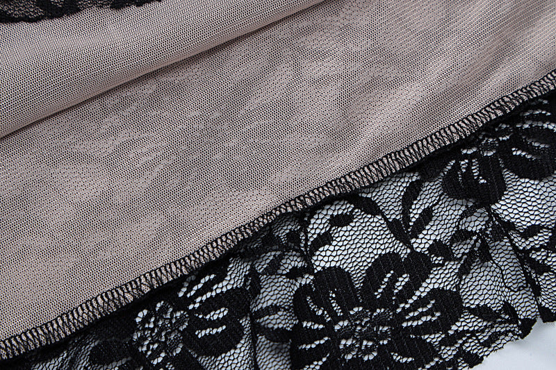 Fashion women's wear INS Style Women's Clothing 2024 New Sexy Hot Girl Lace Double-Layer Tube Top off-Neck Slit Ribbon Dress