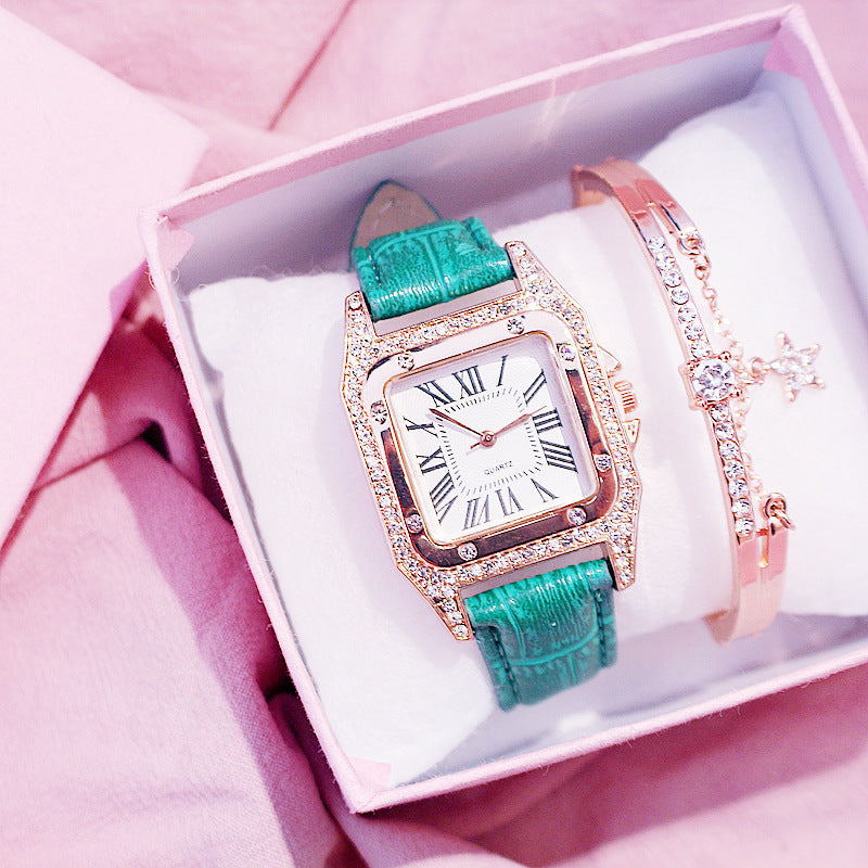 Women's fashion watch bracelets set INS style  Harajuku Preppy  Style Elegant Belt Fresh Mori Artistic style basic versatile