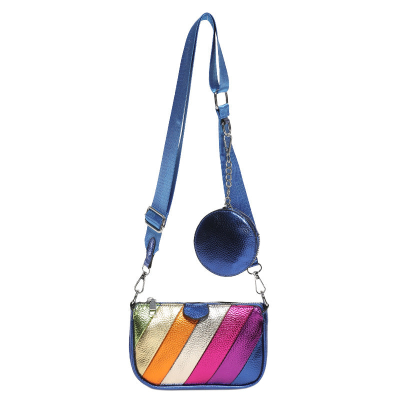 Dopamine Bag Free shipping Tattoo Cross-border dopamine contrasting color messenger bag women's 2024 summer new fashionable color shoulder bag casual versatile small square bag