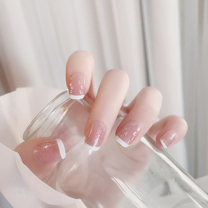Fashion  nail Short Temperamental French Simplicity Wear Nail Finished Patch Fake Nails Nail Patch Nail Tip S100