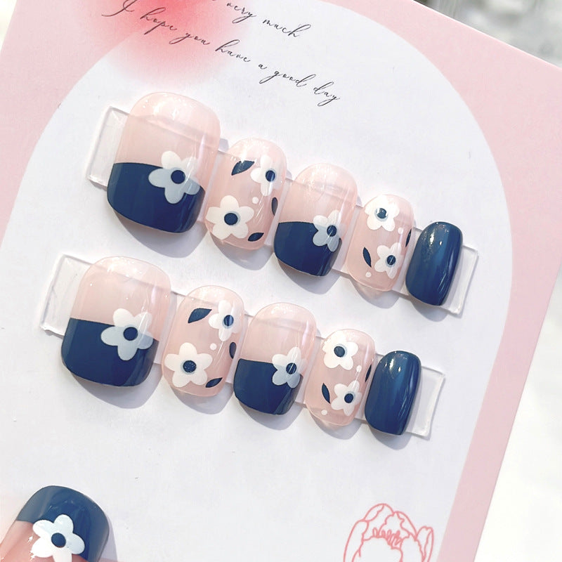 Fashion  nail New Nail Beauty Wear Nail Short Cute Style Nail Patch Wear Nail Flower Nail Stickers Wholesale A45