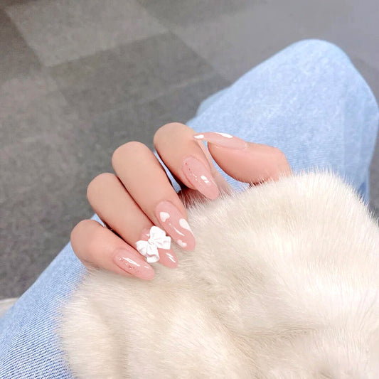 Fashion  nail Wear a Nail Stickers Nail Patch Fake Nails Detachable Bow Nail Tip Nail Sticker X18