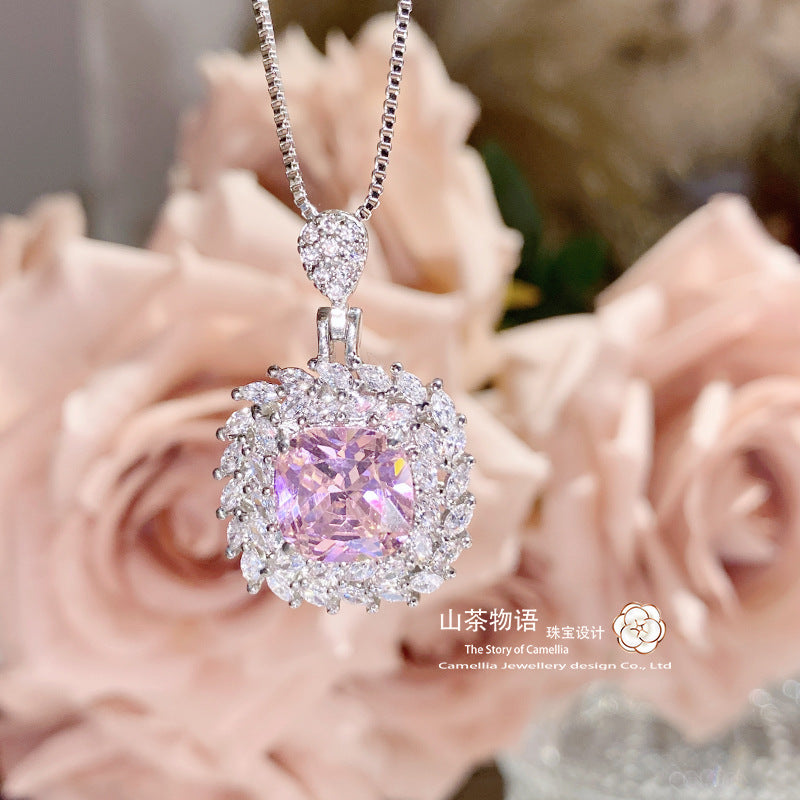 Camellia新款奢华彩宝套装 镶阿斯切金黄钻托帕蓝戒指耳钉吊坠女