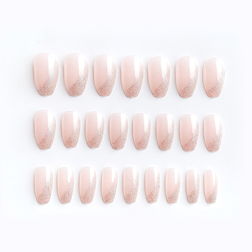 Fashion  nail Internet Celebrity Fake Nail Patch Wear Armor Finished Product Nail Tip Glitter Long Nail Stickers Removable Nail Patch P157