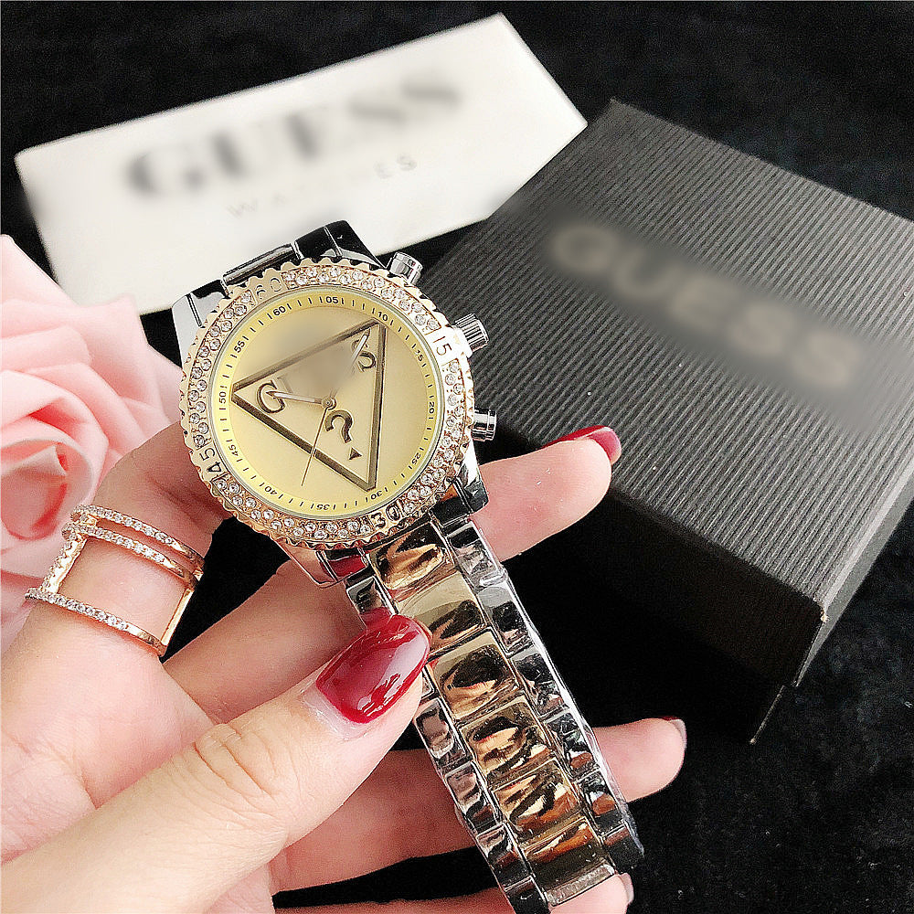 Fashion women's watchSimple Fashion in Europe and America Women's Watch Cross-Border Hot Rhinestone Steel Belt Quartz Women's Watch