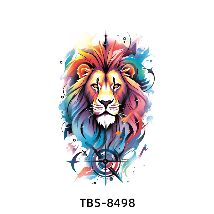 Free shipping Tattoo New Small Full Arm Tattoo Sticker Half Sleeve Tiger Lion Animal Arm Waterproof and Durable Cross-Border European and American Tattoo Sticker Paper