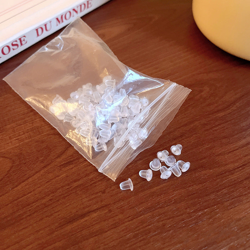 塑料透明硅胶耳堵耳钉后塞防掉耳环DIY手工子弹头耳饰饰品批发女