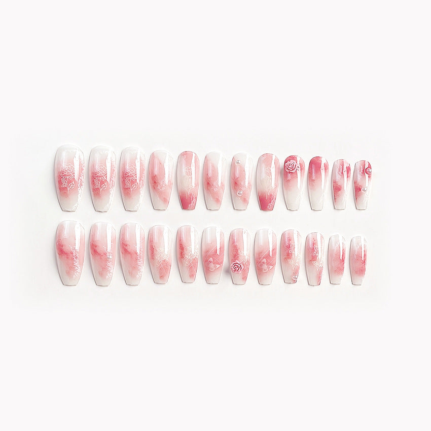 Fashion  nail Internet Celebrity Wearing Nail Art Rendering Fake Nail Patch Detachable Wearing Nail Wholesale 24 Pieces Nail Stickers X73