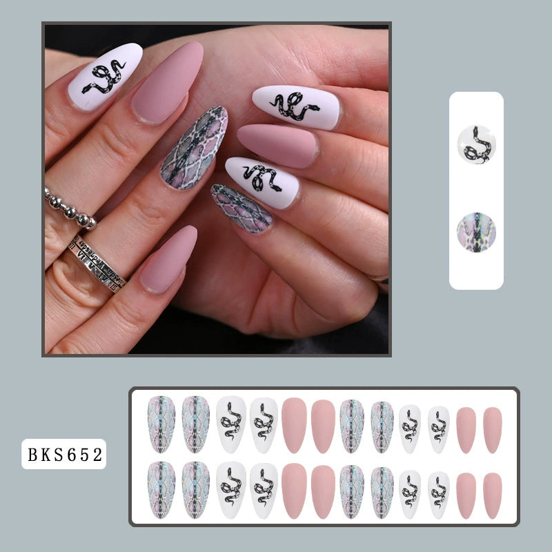 (Hand-made nail)美甲贴片nails穿戴甲长款欧美假指甲美甲贴片穿戴甲甲片成品