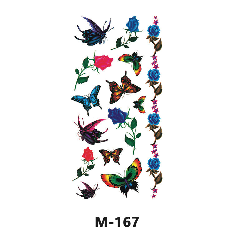 Free shipping Tattoo Wholesale New Tattoo Sticker Long Lasting Waterproof Stickers English Alphabet Letters Flowering and Fruiting Color Arm Half Sleeve Simulation Tattoo Sticker