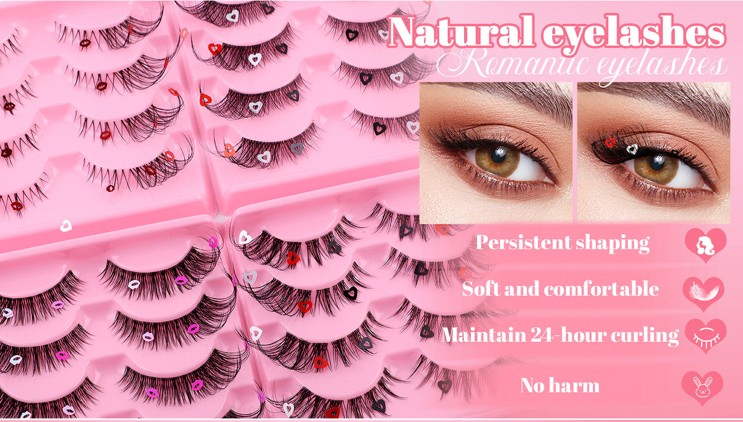 Eyelashes 4 pairs of oblique flying Fox false eyelashes natural thick curl cat eye false eyelashes