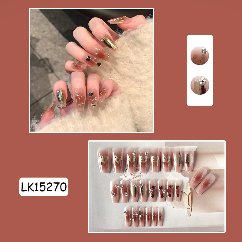 钻款穿戴甲轻奢美甲贴片气质假指甲3D美甲成品诺顾指甲贴美甲甲片