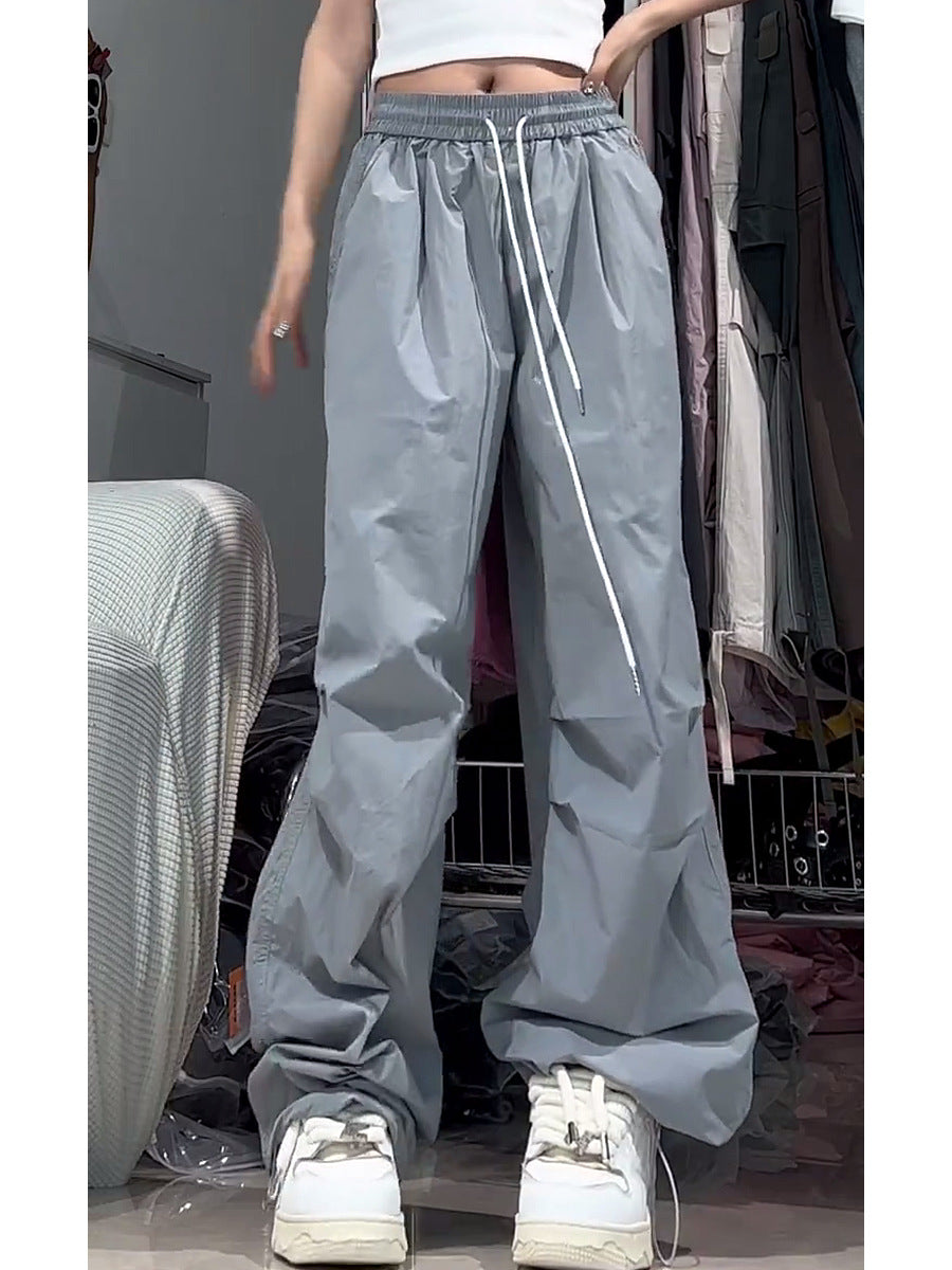 Dopamine pants Free shipping Tattoo Street dance wide-leg tooling pants summer thin women's pants wear sports quick-drying pants women's casual paratrooper pants dopamine
