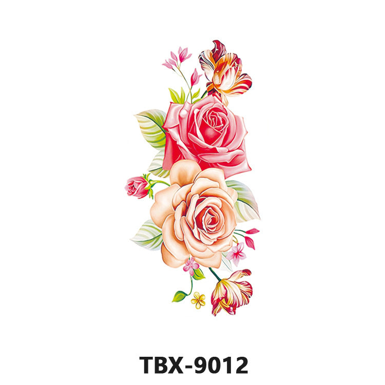 Free shipping Tattoo Waterproof Sweatproof Female Flower Tattoo Sticker Paper Plant Flower Party Sexy Rose Peony Plum Tattoo Sticker Tattoo