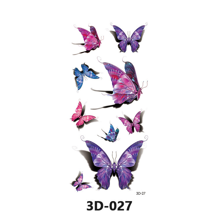 Free shipping Tattoo In Stock Wholesale 3D Butterfly Waterproof Sweatproof Female Stereo Emulational Creative Temporary Stickers Europe and America Cross Border Butterfly Tattoo Sticker