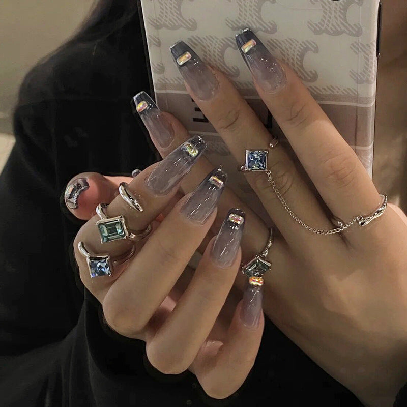 Fashion  nail European and American Dark Wear Armor Nail Stickers Nail Patch Fake Nails Removable Nail Tip Nail Sticker X21