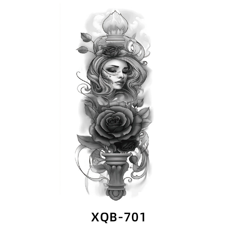 Free shipping Tattoo New Small Full Arm Animal Tiger Half Sleeve Tattoo Sticker Waterproof Sweatproof Men's and Women's Flower Arm Tattoo Sticker Paper Factory Wholesale