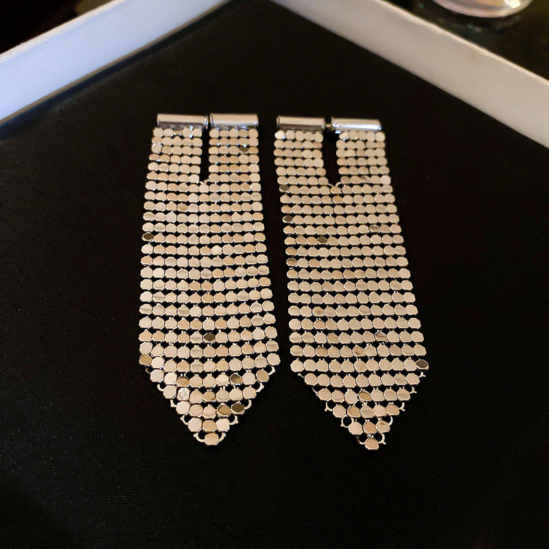 925银针金属流苏耳环欧美时尚设计感耳钉耳坠个性简约耳饰批发女