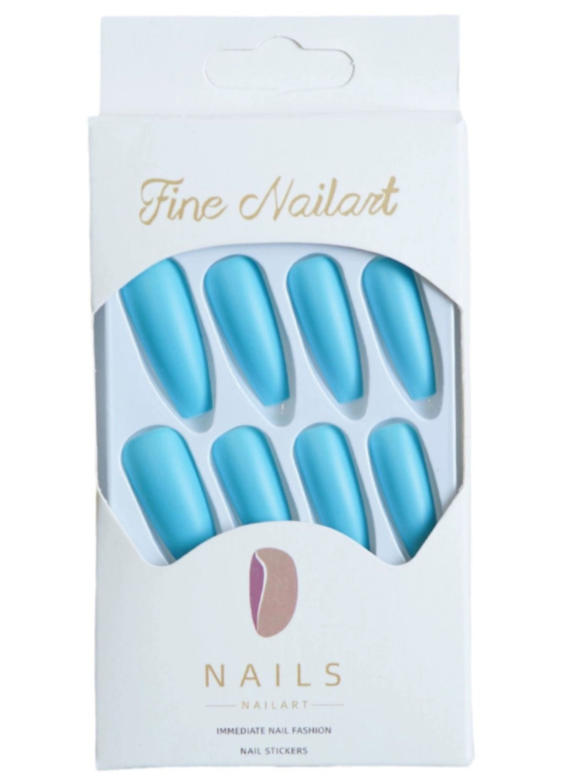 (Hand made nail) Long ladder frosted series wearing armor European and American style cosplay show dance nail stickers finished matte fake nail patches