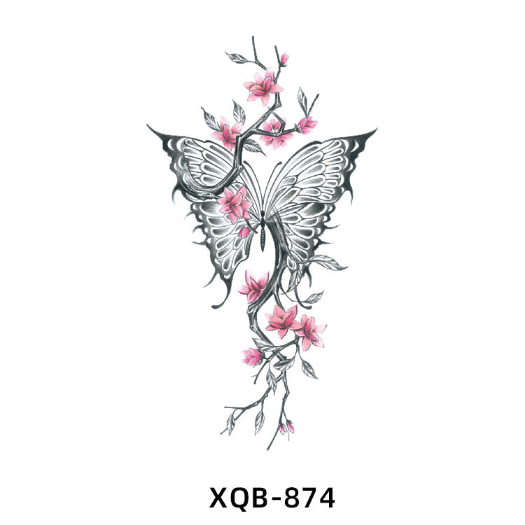 Free shipping Tattoo Small Full Arm Animal Tattoo Tattoo Sticker Half Sleeve Simulation Waterproof Black and White, Colored Flower Men and Women Tattoo Sticker Paper Wholesale
