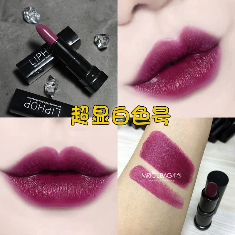 ins超火哥特欧美风口红哑光雾面深紫色黑紫色巧克力棕姨妈色口红唇膏