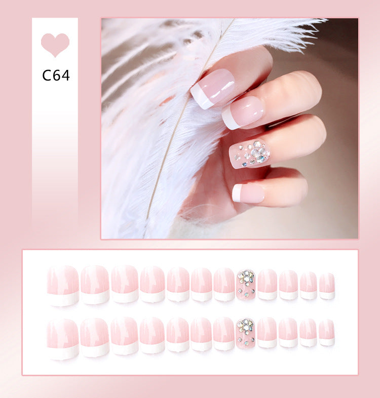 Fashion  nail Tina Wear Fake Nails Manicure Bridal Patch 24 Pieces Fake Nails Waterproof Nail Shaped Piece Collection