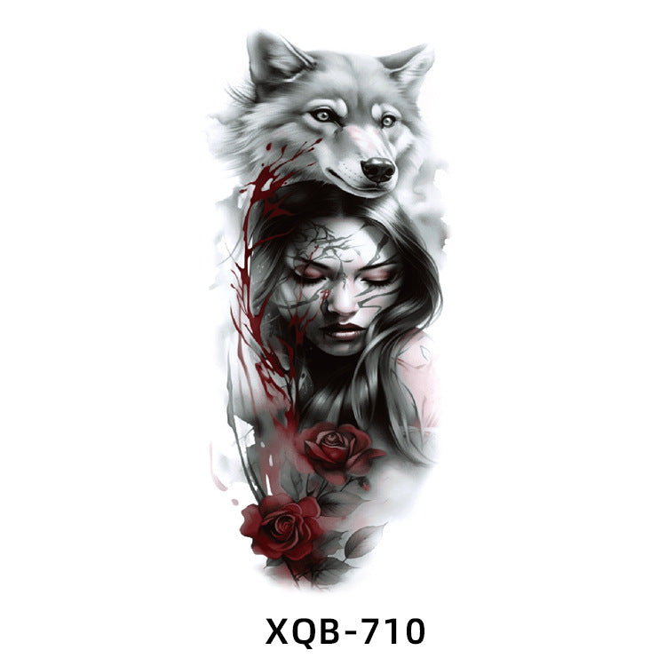Free shipping Tattoo New Small Full Arm Animal Tiger Half Sleeve Tattoo Sticker Waterproof Sweatproof Men's and Women's Flower Arm Tattoo Sticker Paper Factory Wholesale